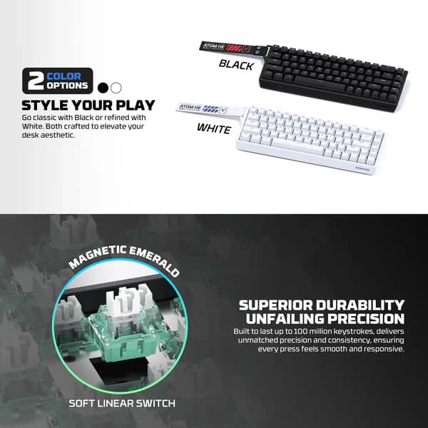 Fantech Magnetic Switch Keyboard ATOM HE68 SERIES MK811, White