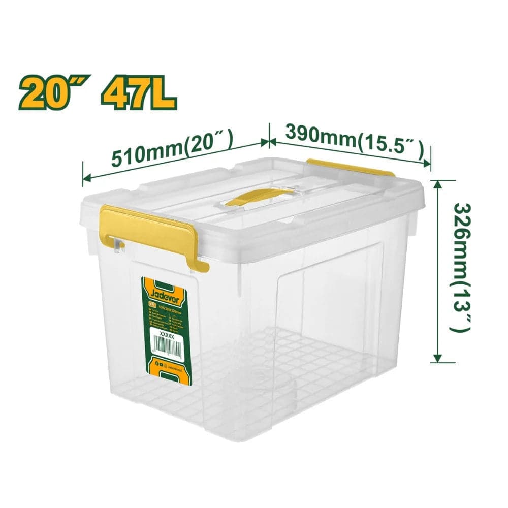 Durable Storage Box with Tight-Fit Lid 47L