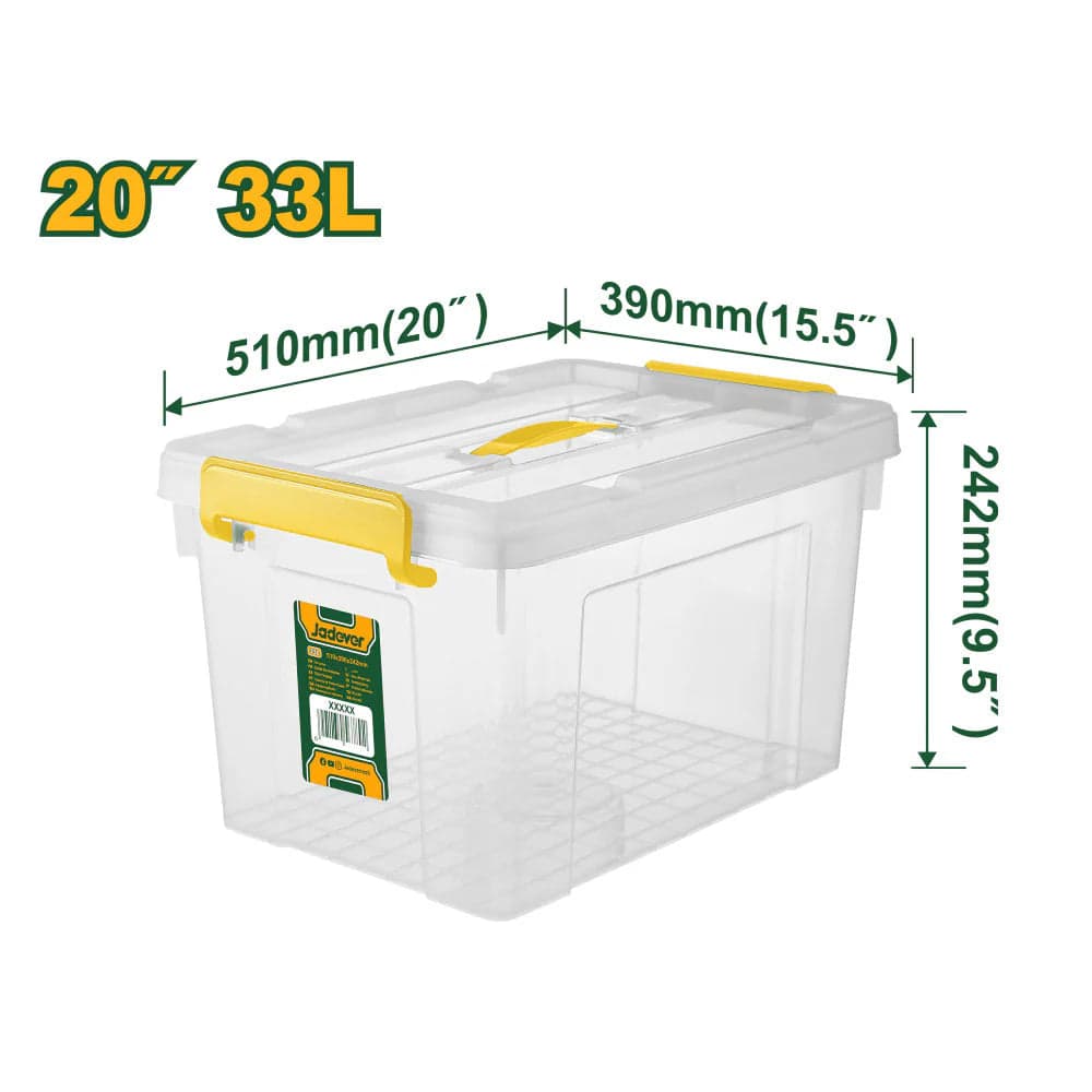 Durable Storage Box with Tight-Fit Lid 33 L