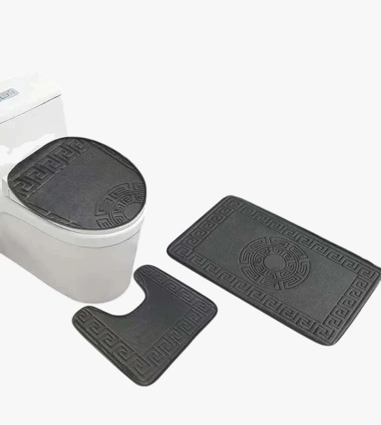 Luxurious 3-Piece Bathroom Set in Blue, Beige and Gray with Elegant Design for Every Taste.