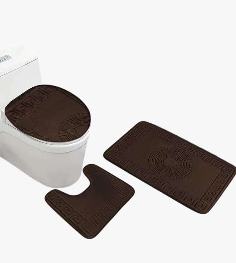 Luxurious 3-Piece Bathroom Set in Blue, Beige and Gray with Elegant Design for Every Taste.