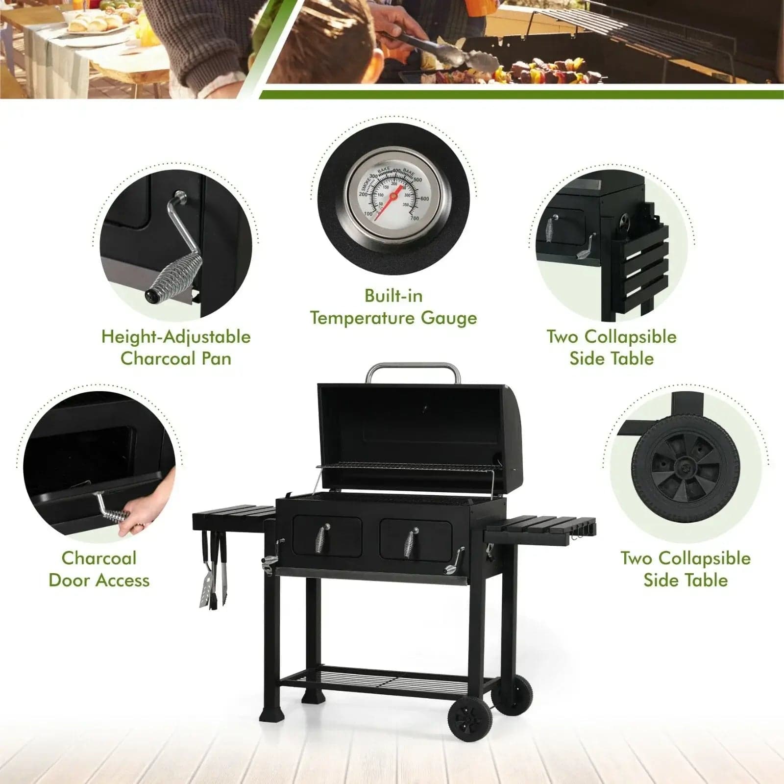 Heavy-Duty Oversize Charcoal Grill