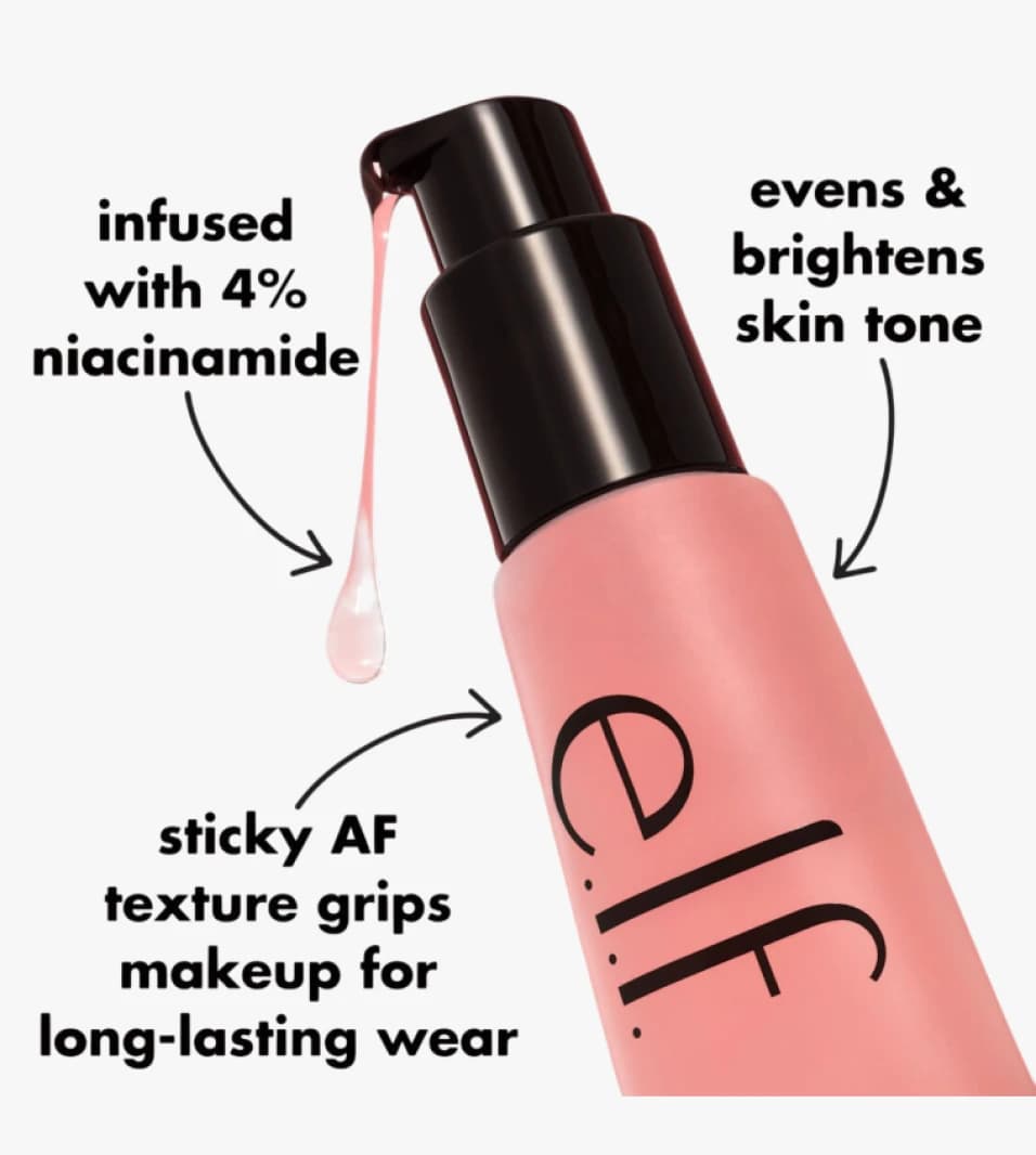 e.l.f. Power Grip Primer with 4% Niacinamide, Engineered for Perfect Skin Grip and Long-Lasting Makeup Application ELF