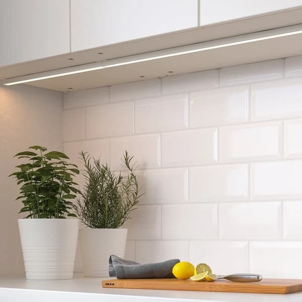 شريط إضاءة LED لسطح عمل المطبخ، أبيض قابل للتعتيم، 60 سم