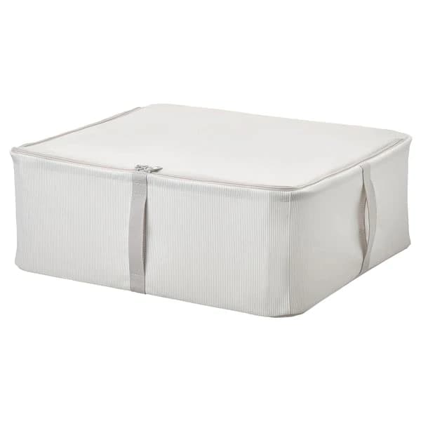 Storage case, fabric striped/white/grey, 69x51x19 cm