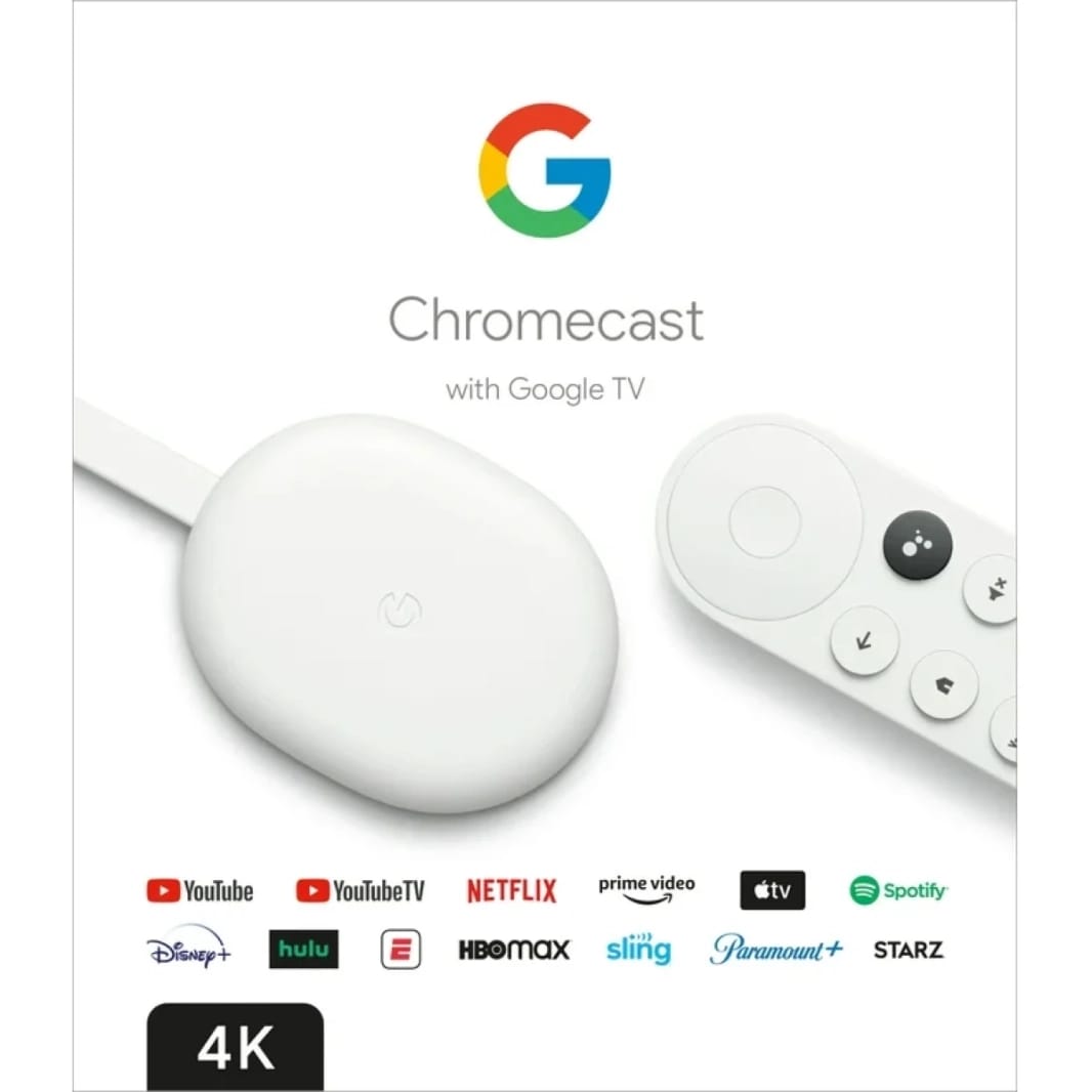 Google Chromecast with Google TV (4K) Streaming Stick Entertainment مع Search Search Watch Movies وعرض التلفزيون المباشر في 4K HDR - الثلج
