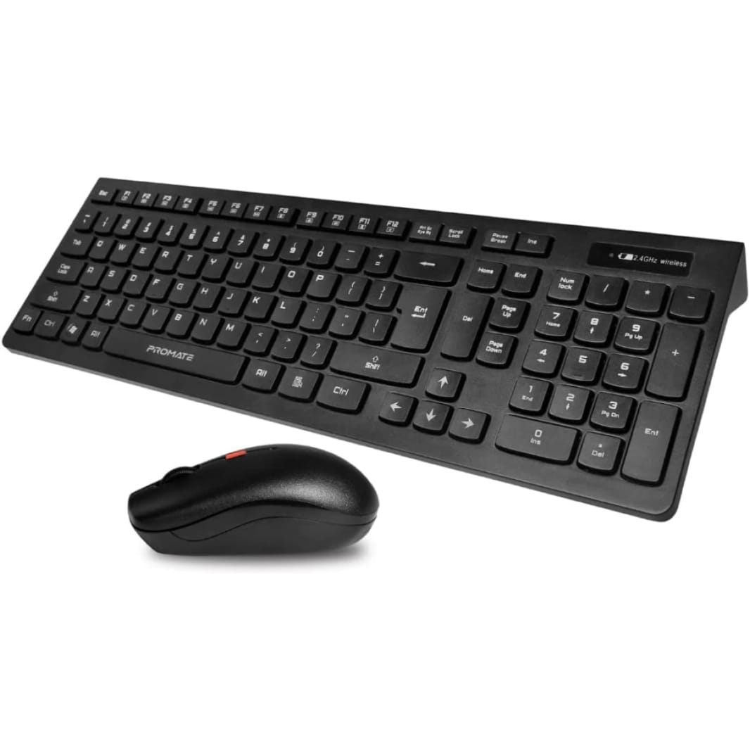 Promate ProCombo-12 Wireless Keyboard & Mouse Combo with Nano Receiver