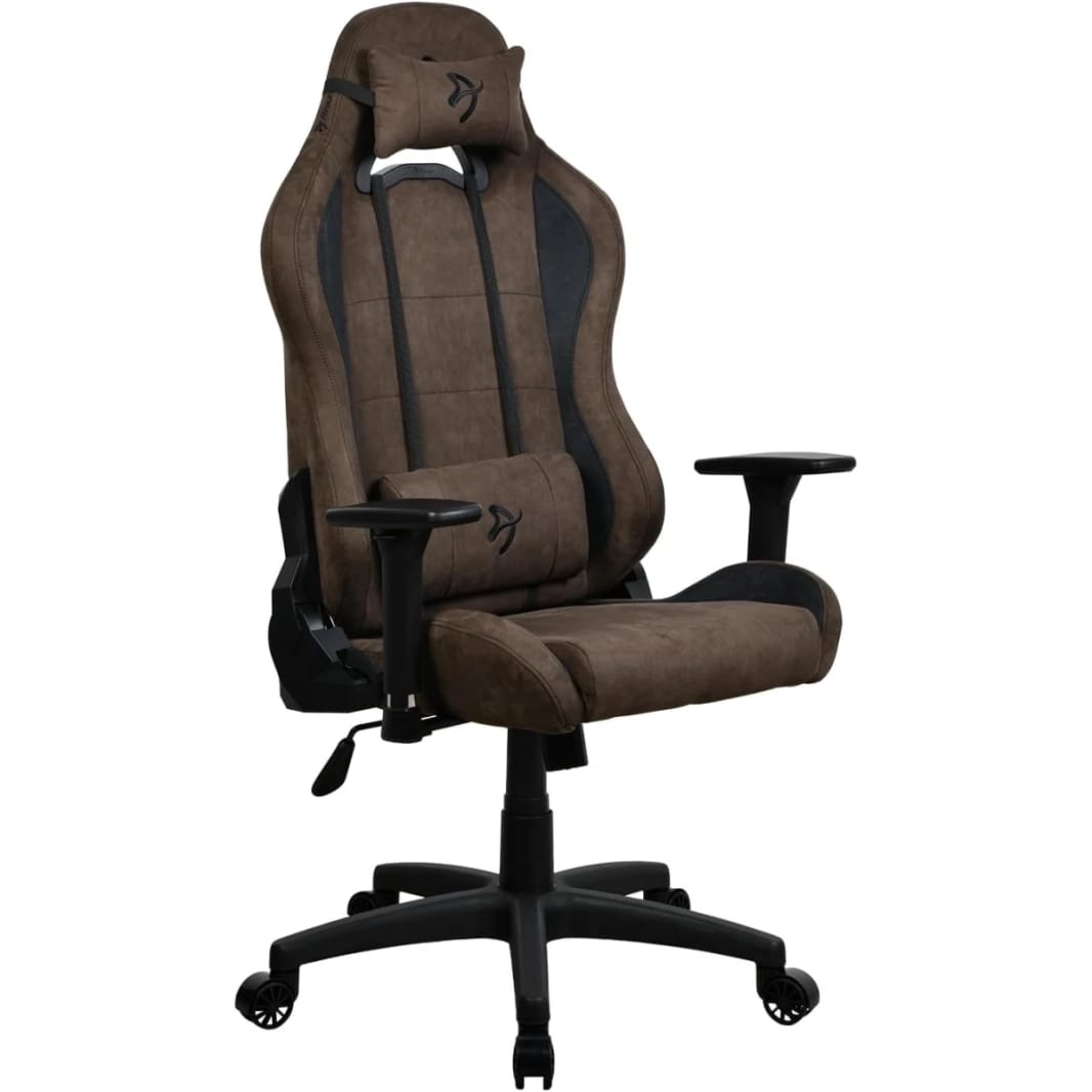 Arozzi Torretta Premium Super Soft (2023) Upholstery Fabric Unique Velvety Texture Breathable Fluid-Repellant Ergonomic Design for Office & Gaming Chair - Brown
