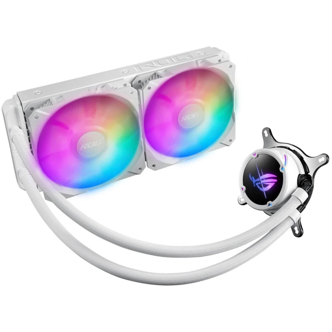 ASUS ROG Strix LC II 240 ARGB AIO Liquid Cooler 240mm Support Intel & AMD 2x 120mm 4-pin PWM Addressable RGB Fans - White