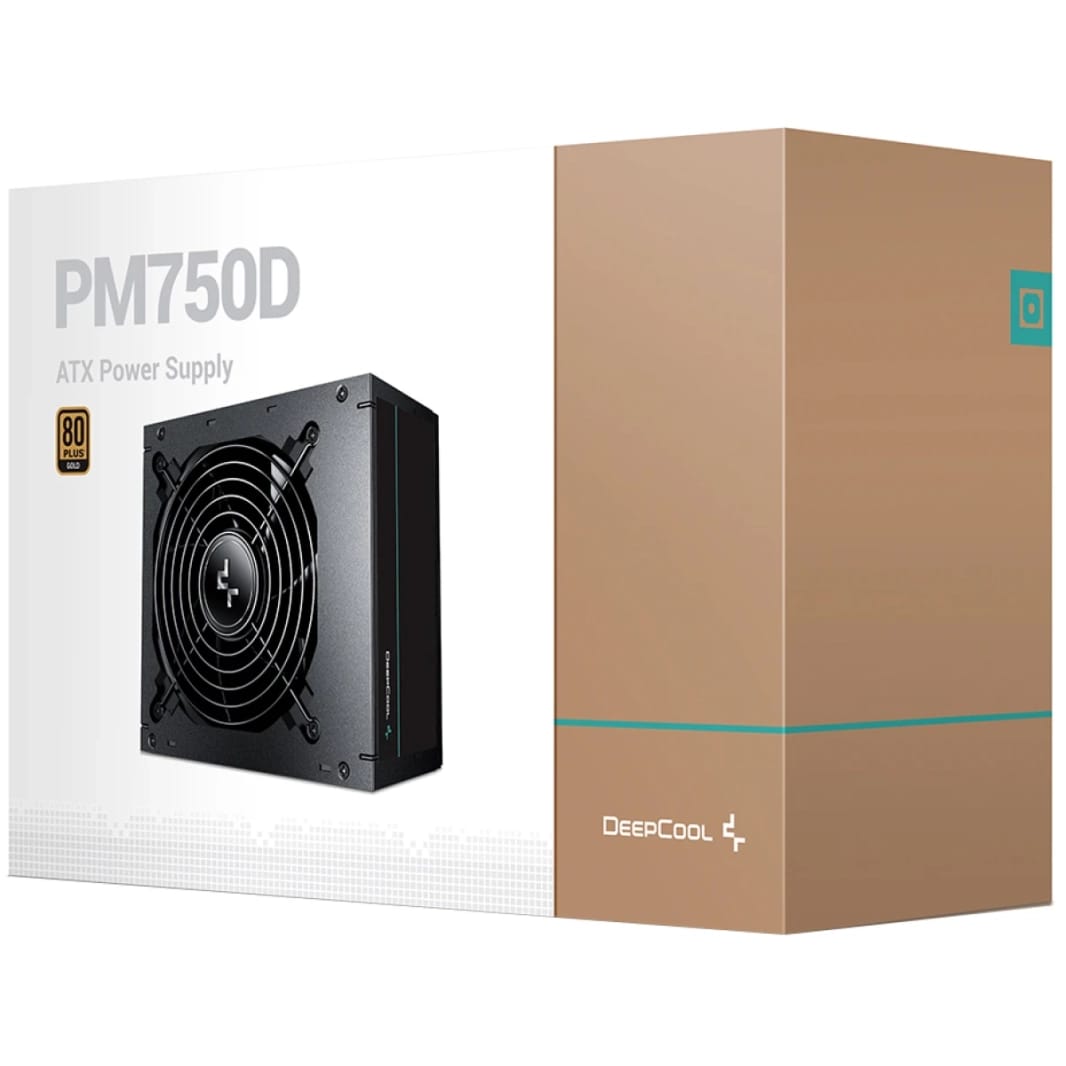 Deepcool PM750D 750W 80 Plus Gold Certified Power Supply For Gaming PC - Black