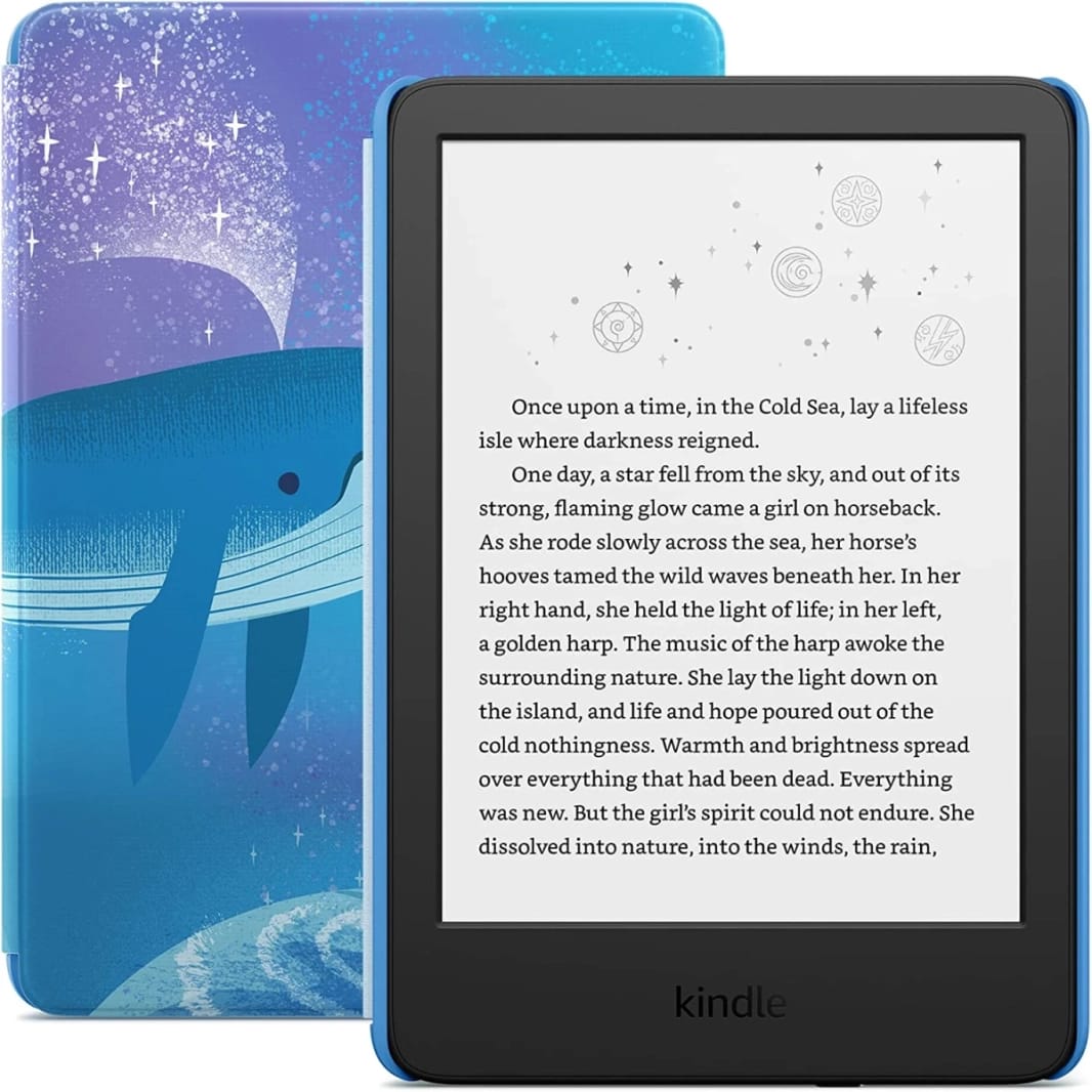 Amazon New Kindle Kids (2022) 16GB WiFi 6 "الأخف والأكثر دمجًا 300 نقطة أساس حتى 6 أسابيع - حوت الفضاء