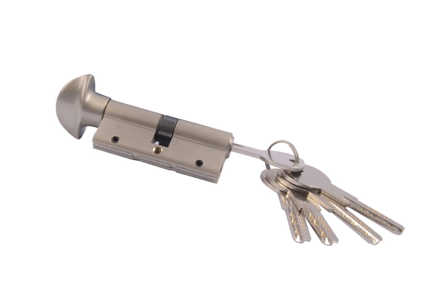 Door Cylinder Silver w/Knob 7cm/Security Profile