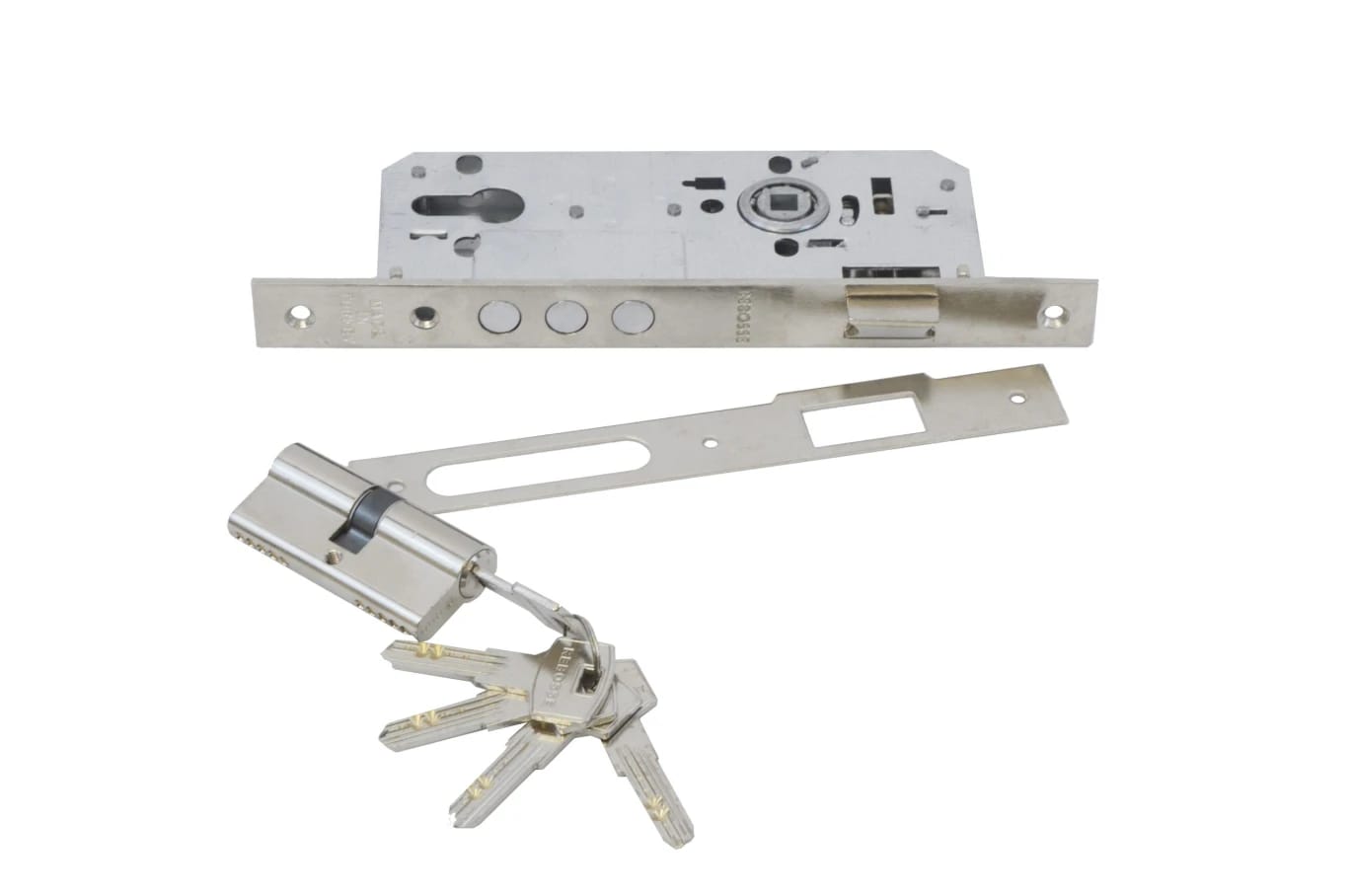Door Lock w/Cylinder Silver 45mm 3MR