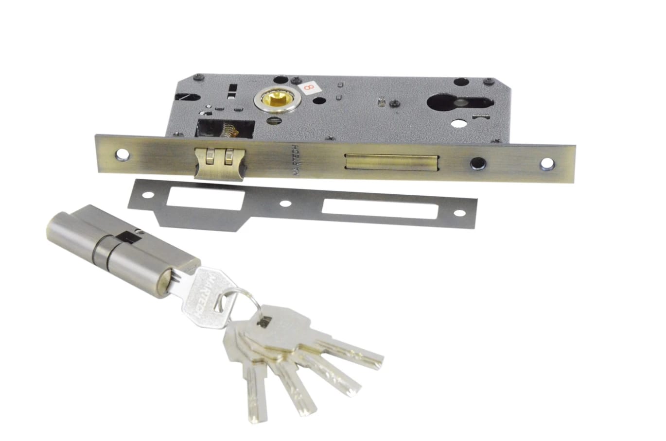 Door Lock w/Cylinder Antique 45mm/Security Profile