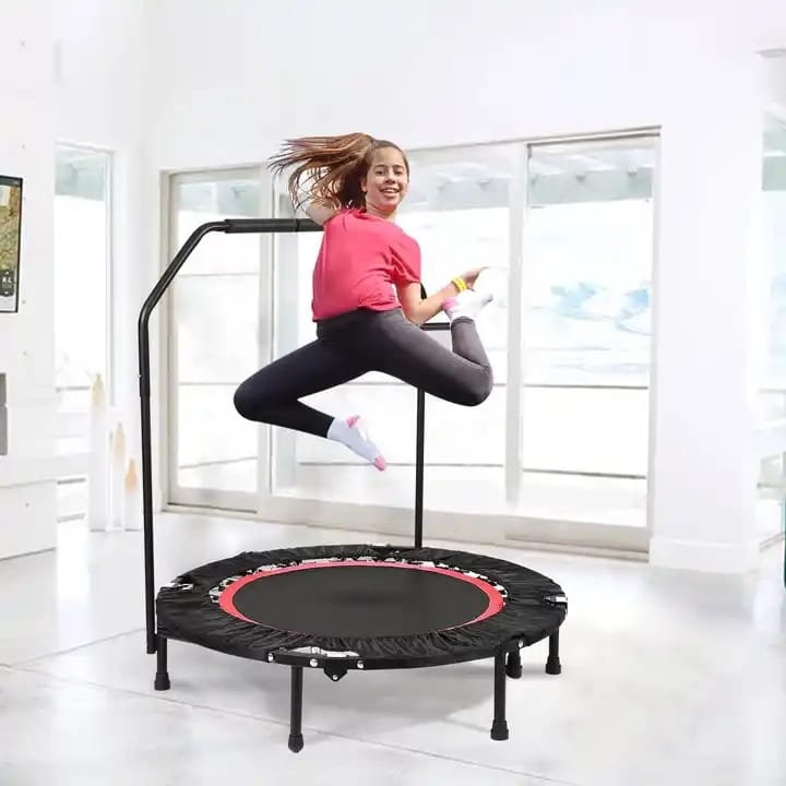 Wide handle trampoline