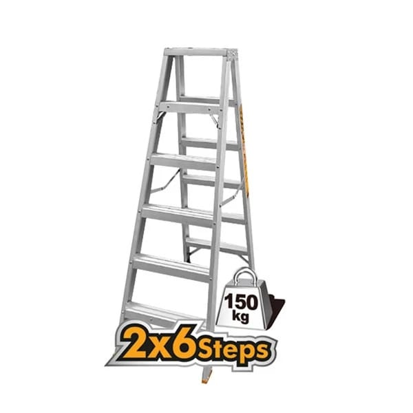 Aluminum Double side ladder 2X6 Steps