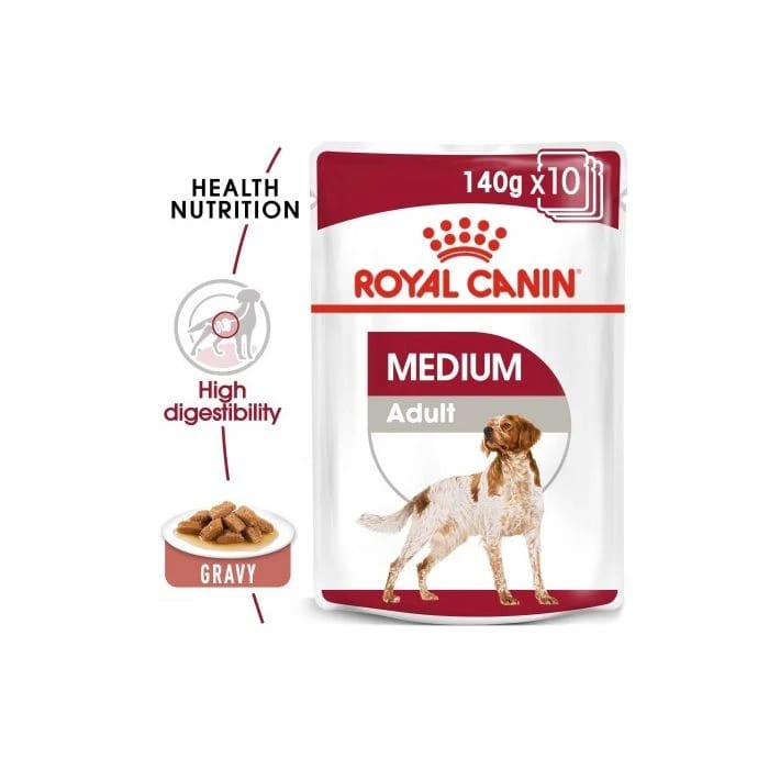 Royal Canin Medium Adult Chunks In Gravy 140g