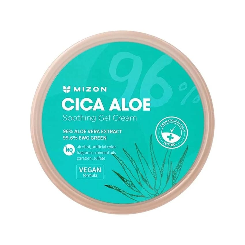 MIZON Cica Aloe 96 Soothing Gel Cream, Moisturizing, Centella Asiatica, Vegan Formula 300ml