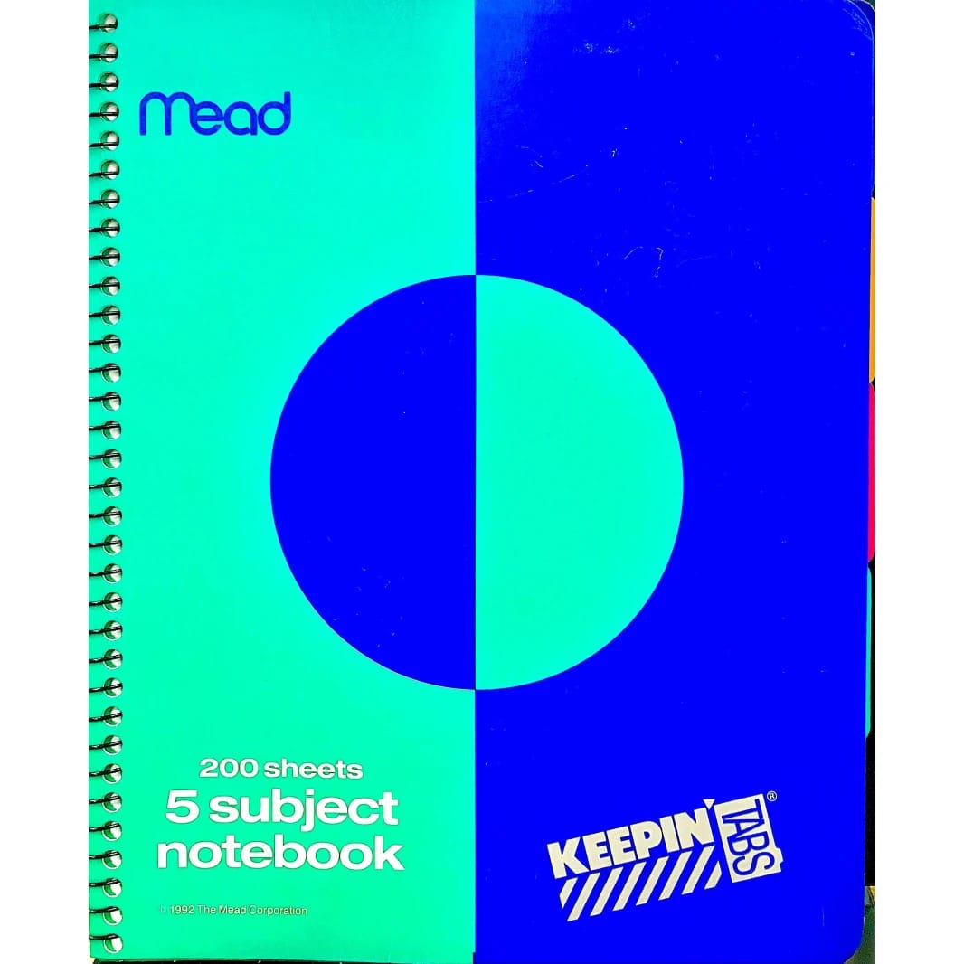 دفتر ملاحظات حلزوني واسع الخطوط مكون من 5 مواضيع من Mead Keepin' Tabs - 200 ورقة