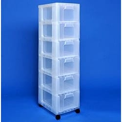 برج تخزين Really Useful Boxes® مع علب دوارة سعة 6 × 12 لترًا