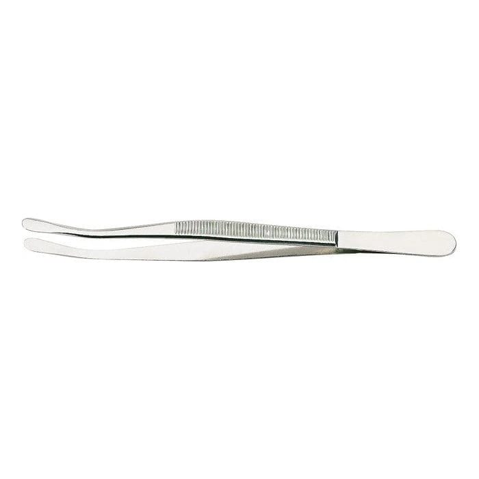 NEW Lindner Stamp Tongs Bent with Wide Round Tip Nickel Plated 120mm