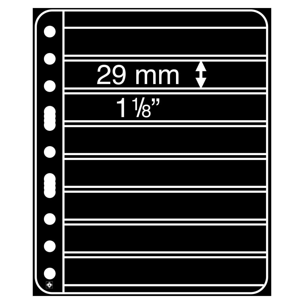 NEW Refill Leuchtturm VARIO 8S  Stamp Sheets Black 8 Strips  - Pack of 5