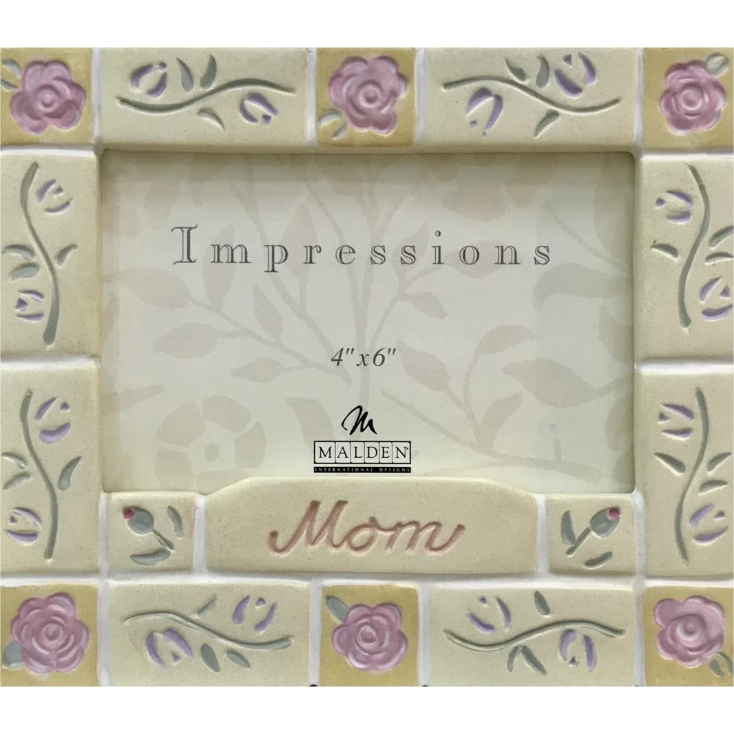 Malden Mom Rose Brick Ceramic 4x6" Photo Frame