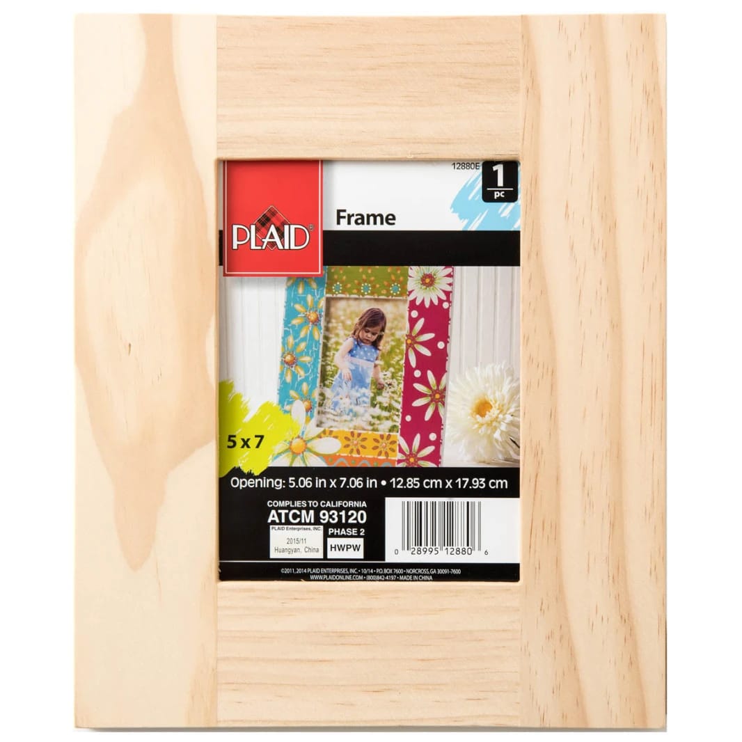 إطار كبير من الخشب من Plaid Crafts مقاس 5 × 7 بوصة