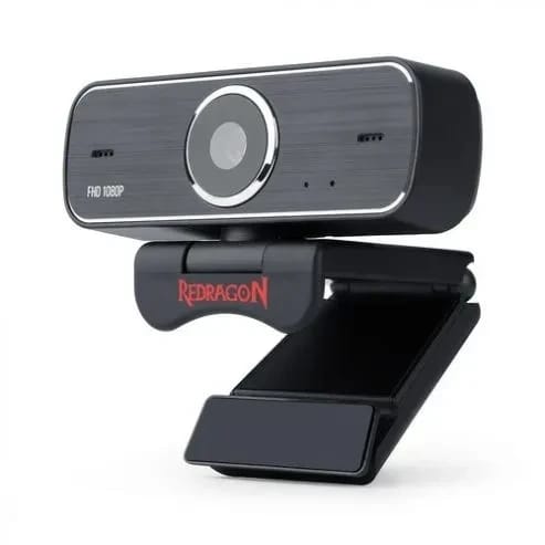 كاميرا ويب Redragon GW800 بدقة 1080 بكسل مع ميكروفون مزدوج مدمج ودوران 360 درجة - كاميرا ويب للكمبيوتر عبر USB 2.0 Skype