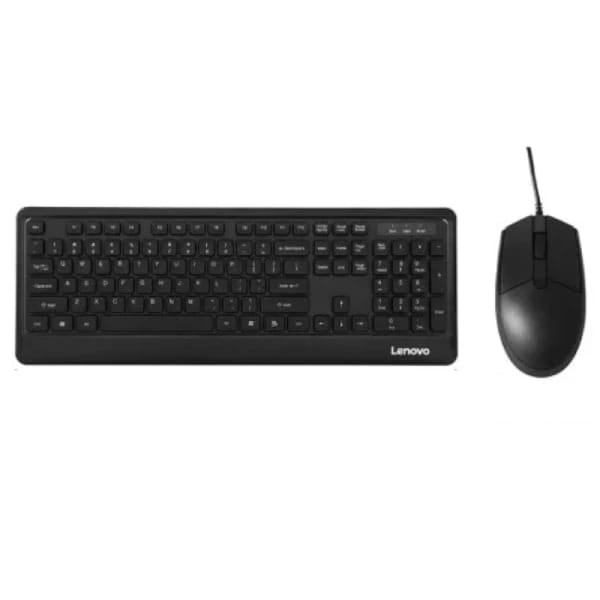 Lenovo KM102 Wired Keyboard and Mouse Combo – black color