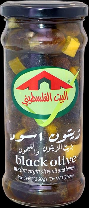 Black olives, rocket and olive oil