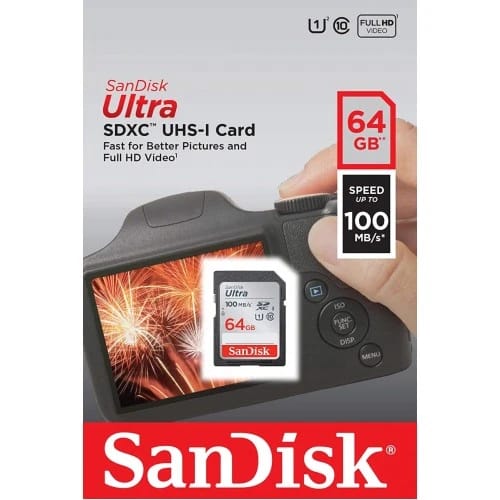 SanDisk Ultra 64GB 100MB/s SDXC UHS-I Memory Card
