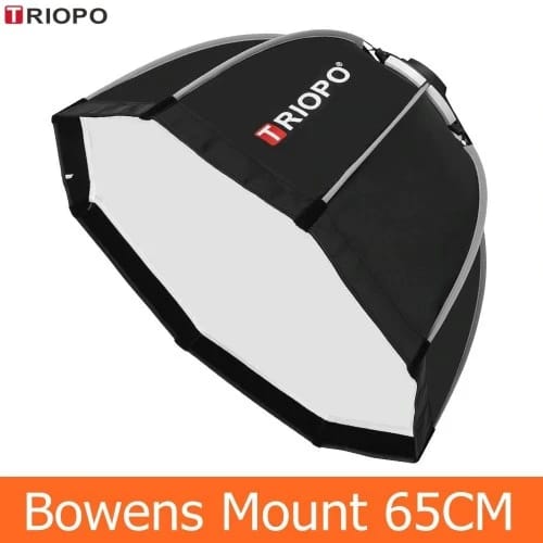 TRIOPO 65cm Foldable Octagon Softbox For Studio Strobes
