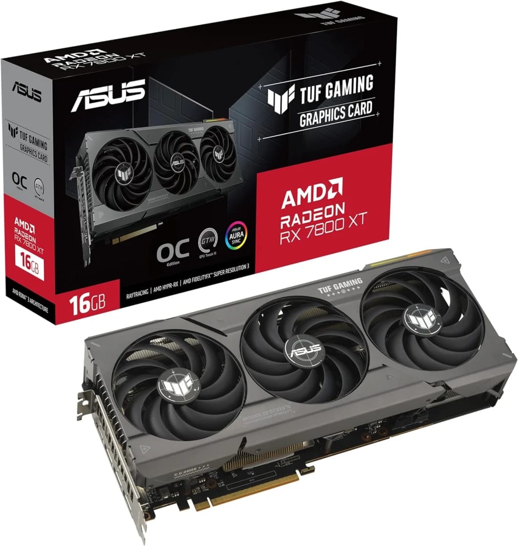 بطاقة ASUS TUF Gaming Radeon™ RX 7800 XT OC Edition سعة 16 جيجابايت GDDR6