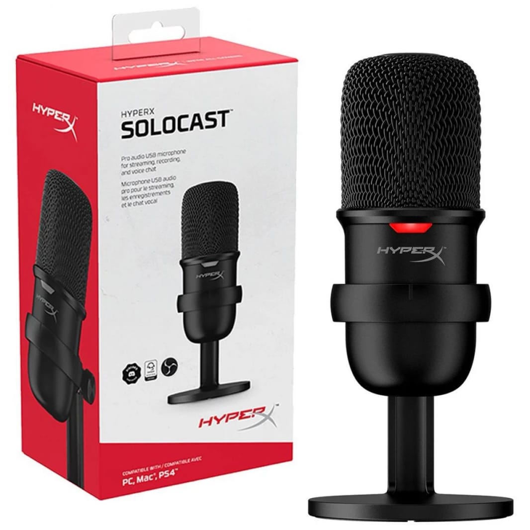 ميكروفون مكثف للألعاب HyperX SoloCast USB، لأجهزة الكمبيوتر الشخصية، وPS4، وMac