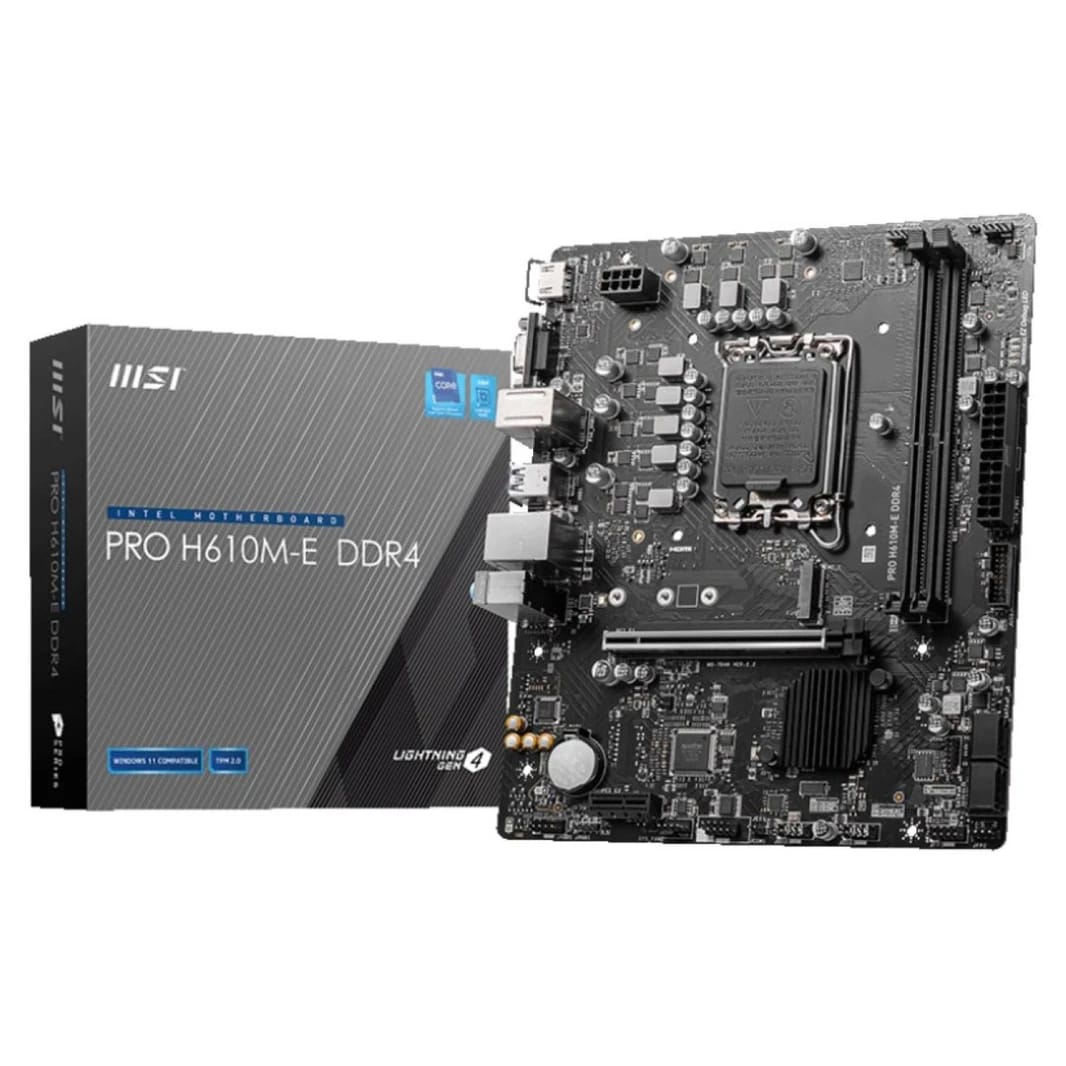 لوحة أم MSI PRO H610M-E DDR4: LGA 1700 Intel 12th PCIe 4.0 USB 3.2 Gen1 M.2 mATX