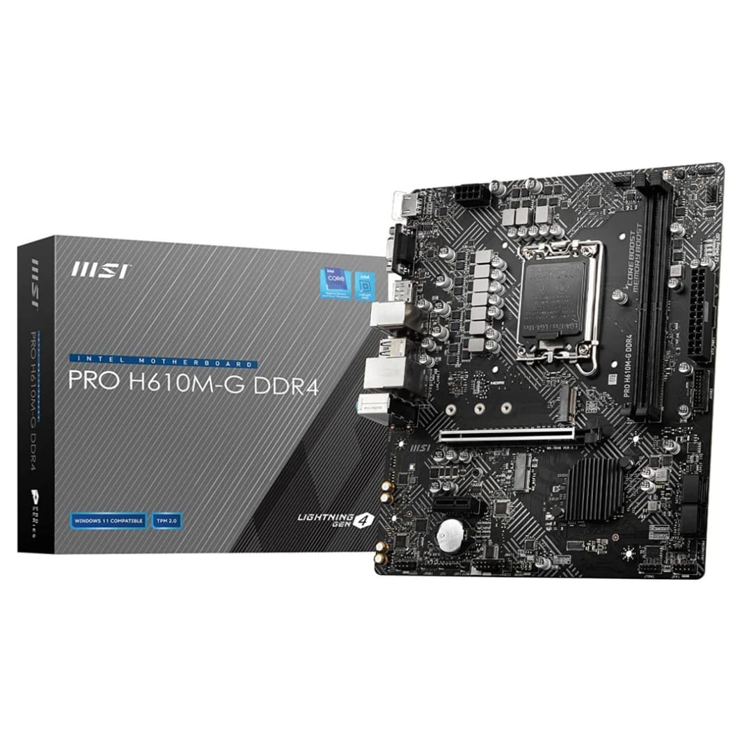 لوحة أم MSI PRO H610M-G DDR5: LGA 1700 Intel 12th PCIe 4.0 USB 3.2 Gen1 M.2 mATX