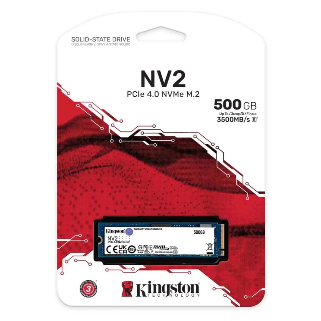 Kingston NV2 500GB: SSD فائق السرعة M.2 NVMe PCIe 4.0 | حتى 3500 ميجابايت/ثانية