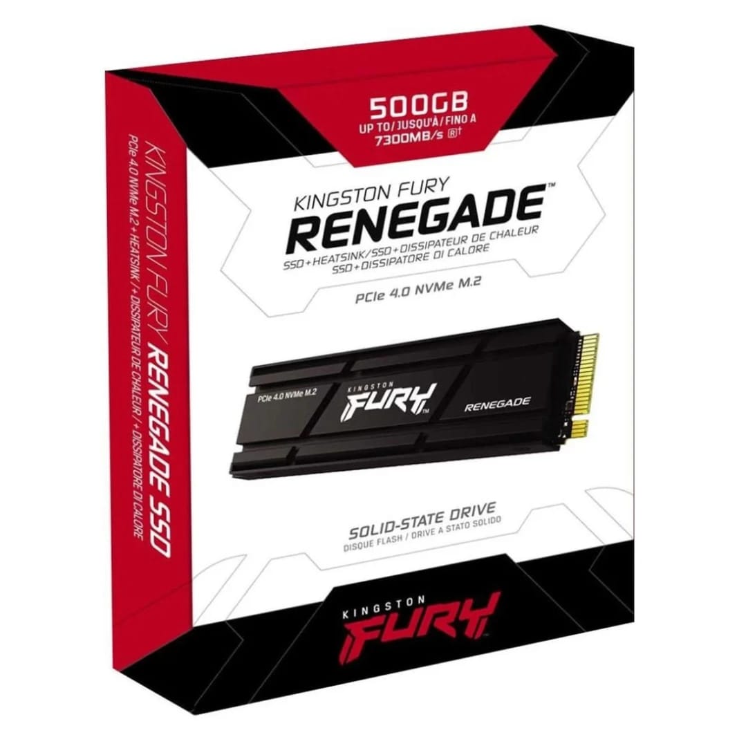 Kingston FURY Renegade 500GB: PCIe 4.0 NVMe M.2 SSD | حتى 7,300 ميجابايت/ثانية | جاهز لـ PS5