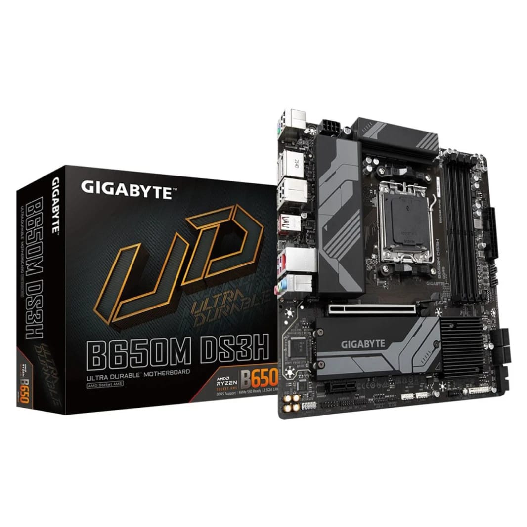 GIGABYTE B650M DS3H: لوحة أم للألعاب بحجم mATX، سلسلة AMD RYZEN 7000 AM5/DDR5/PCIe 4.0/2xM.2