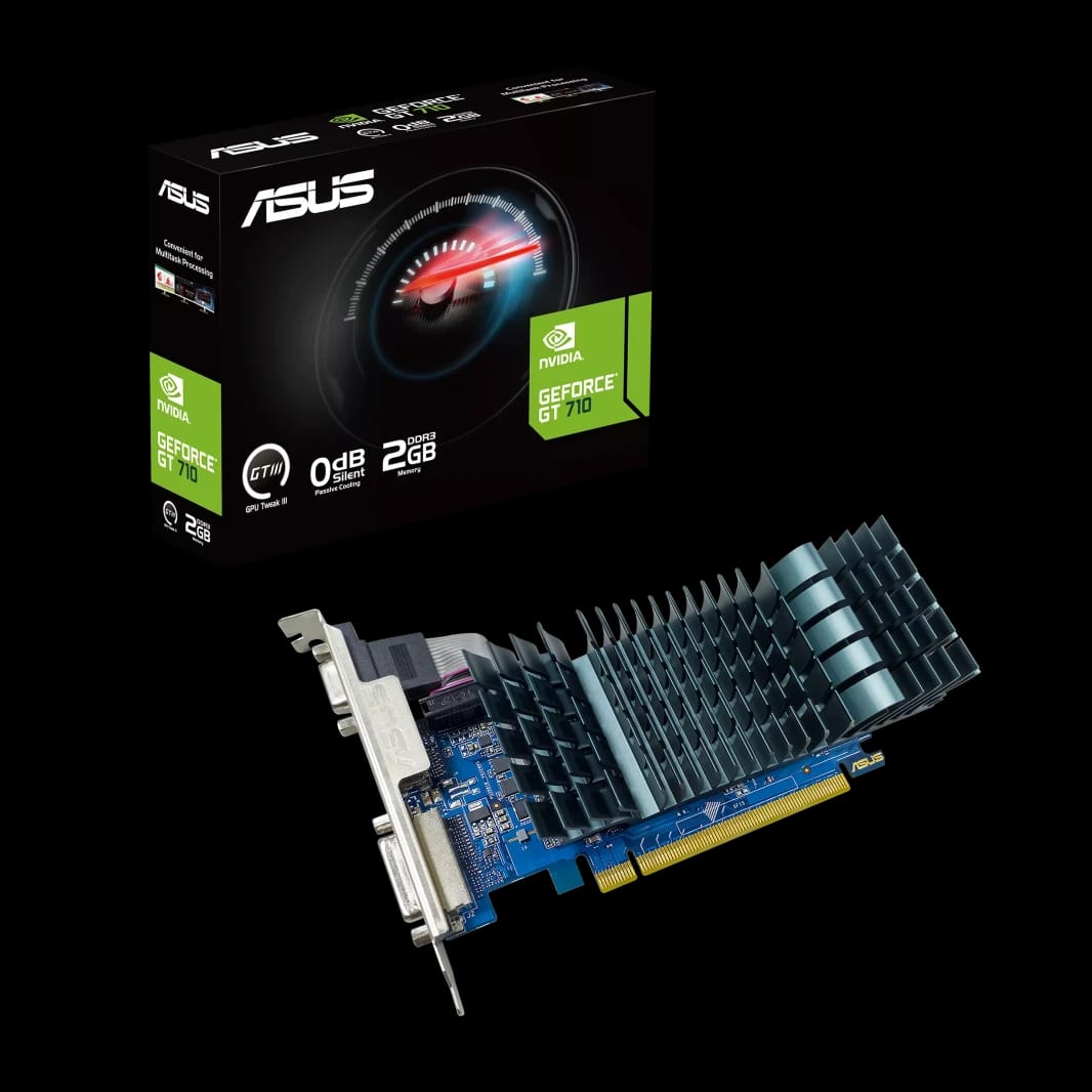 بطاقة الرسوميات ASUS GeForce® GT 710 2GB DDR3 EVO منخفضة الارتفاع