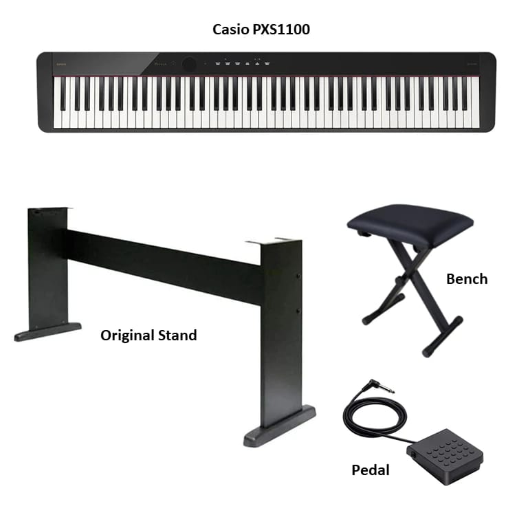 مجموعة البيانو الرقمي Casio PX-S1100 – أسود