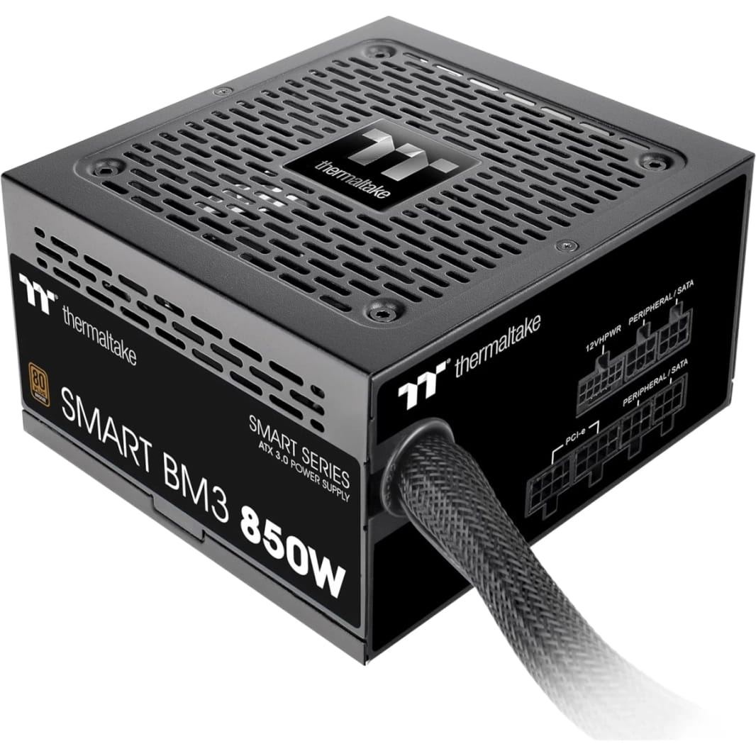 Thermaltake Smart BM3 850W 80Plus Bronze ATX 3.0 & PCIE 5.0 Ready Semi-Modular Power Supply - Black