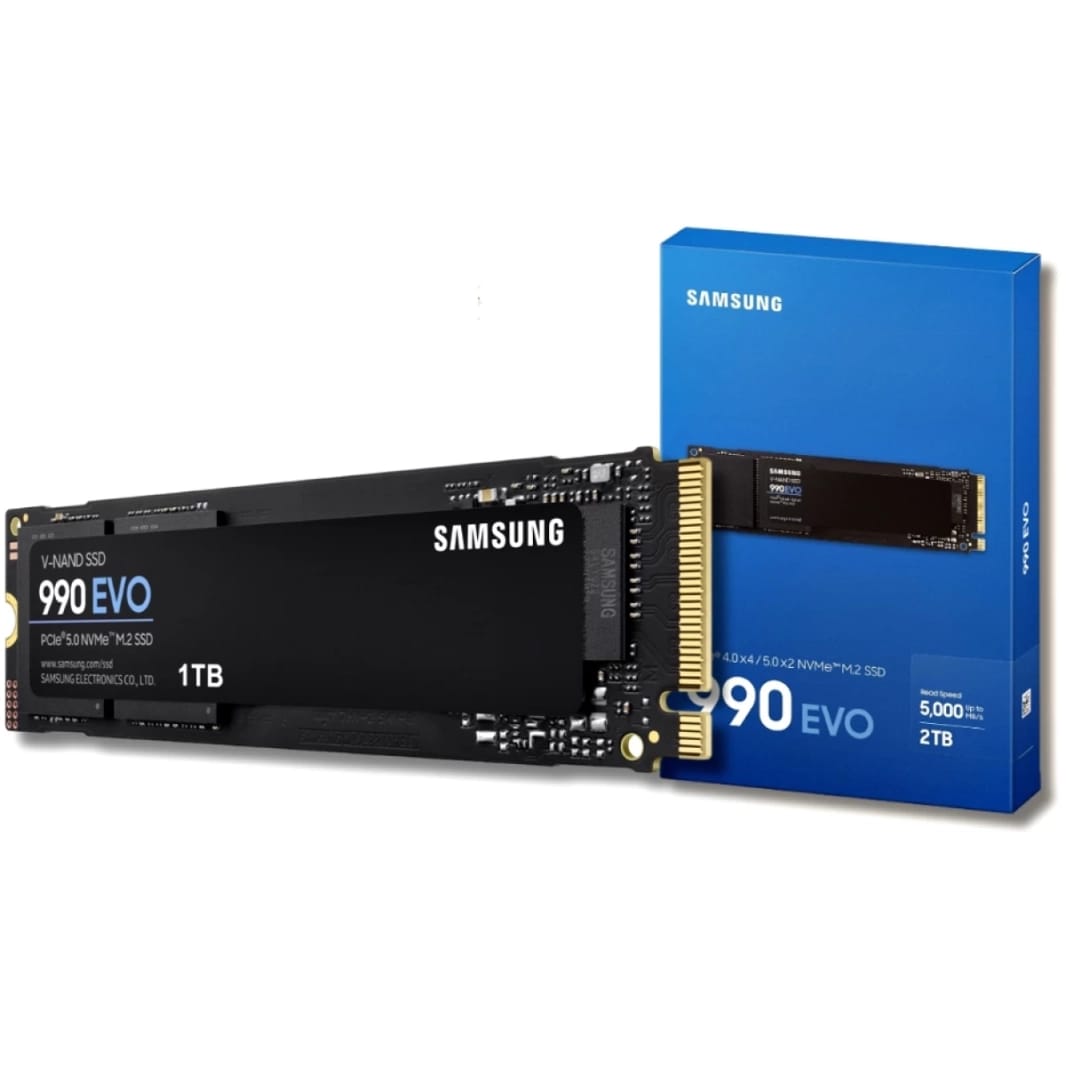 SAMSUNG SSD 990 EVO 2TB PCIe 5.0 M.2 2280 Seq Read Speeds Up-to 5,000MB/s w/ Power Efficienc & Smart Thermal Control