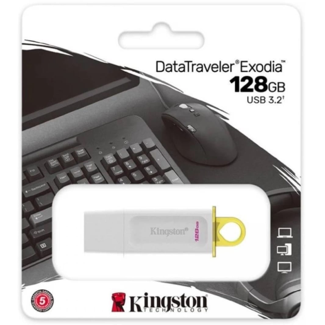 Kingston DataTraveler Exodia 128GB USB 3.2 Flash Drive - White