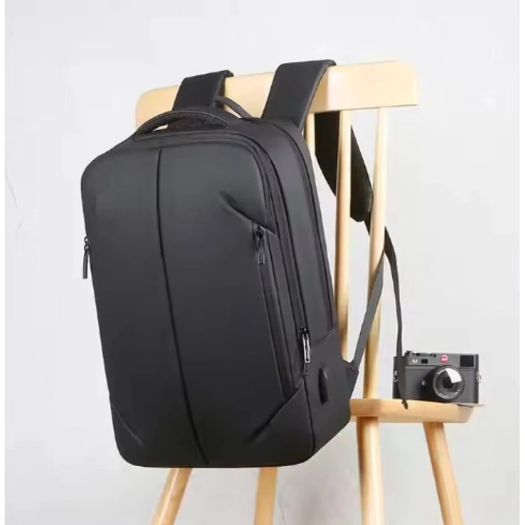 Backpack Waterproof Business Camping Travel Multifunction Durable Shock Proof Laptop Up to 15" Backpack with USB Charging Port - Black
