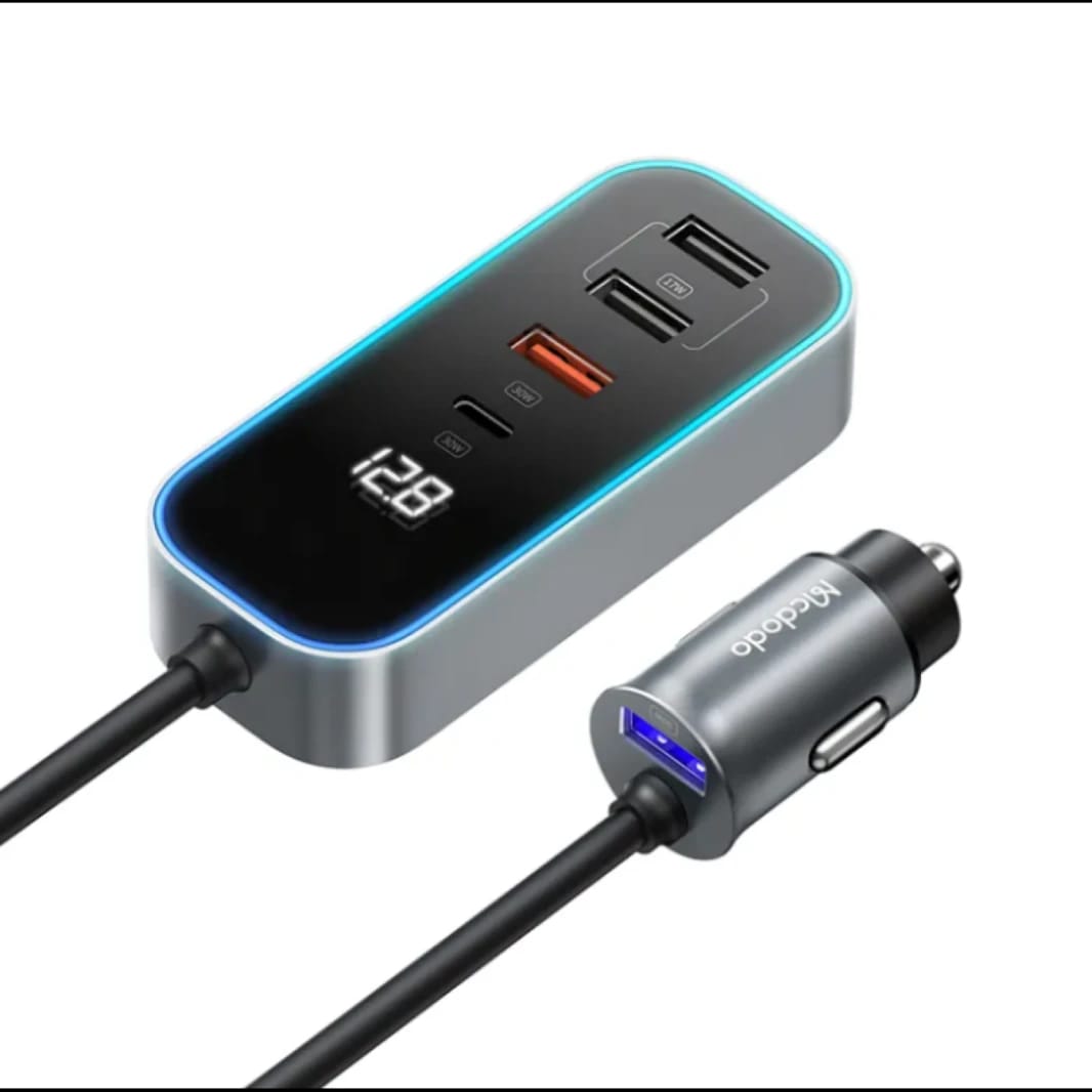 Mcdodo CC-1900 107W 4-Port USB + Type C Car Charger with Digital Display