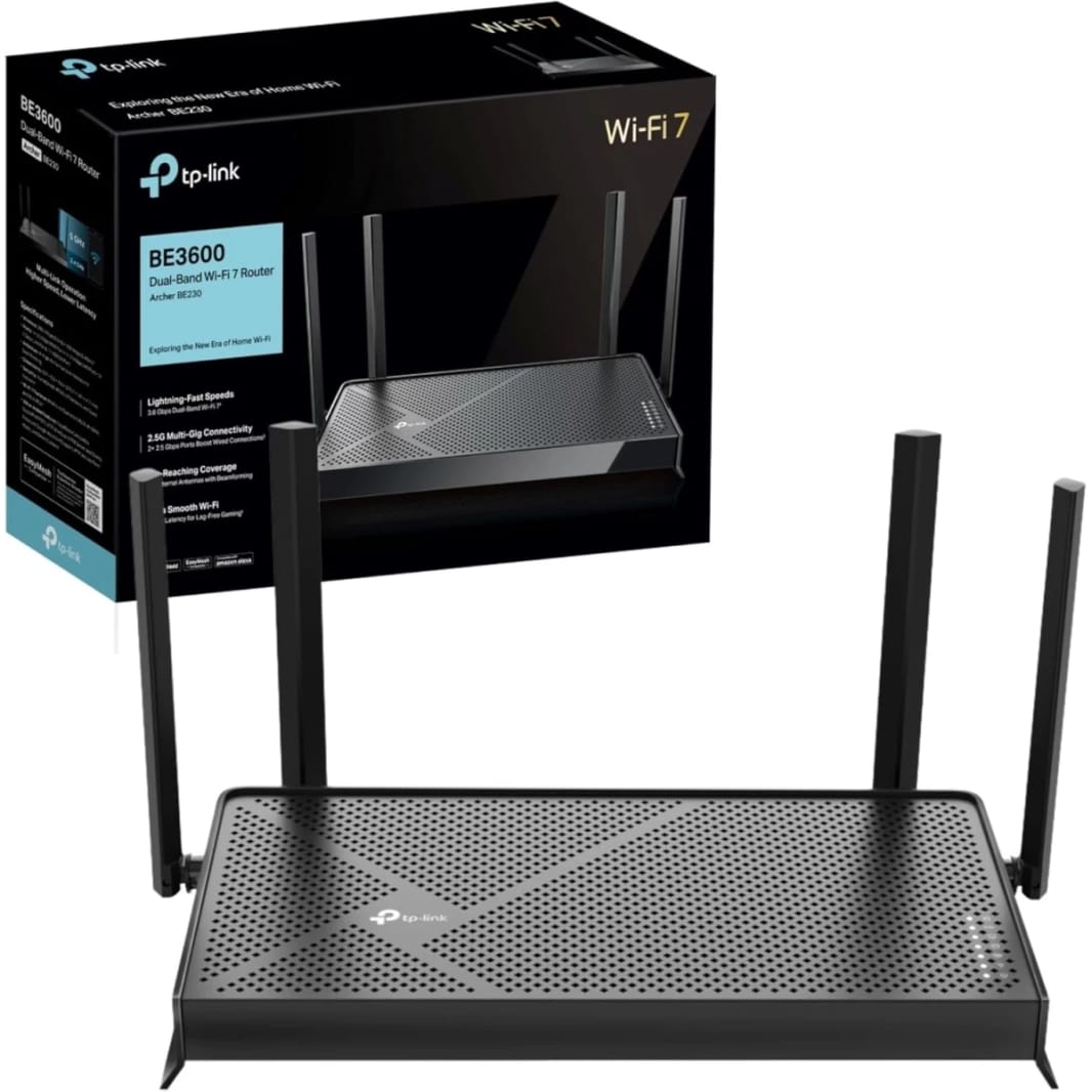 TP-Link Archer BE230 Dual-Band BE3600 Wi-Fi 7 Router Lightning-Fast Speeds 2.5G Multi-Gig Far-Reaching Coverage EasyMesh TP-Link HomeShield