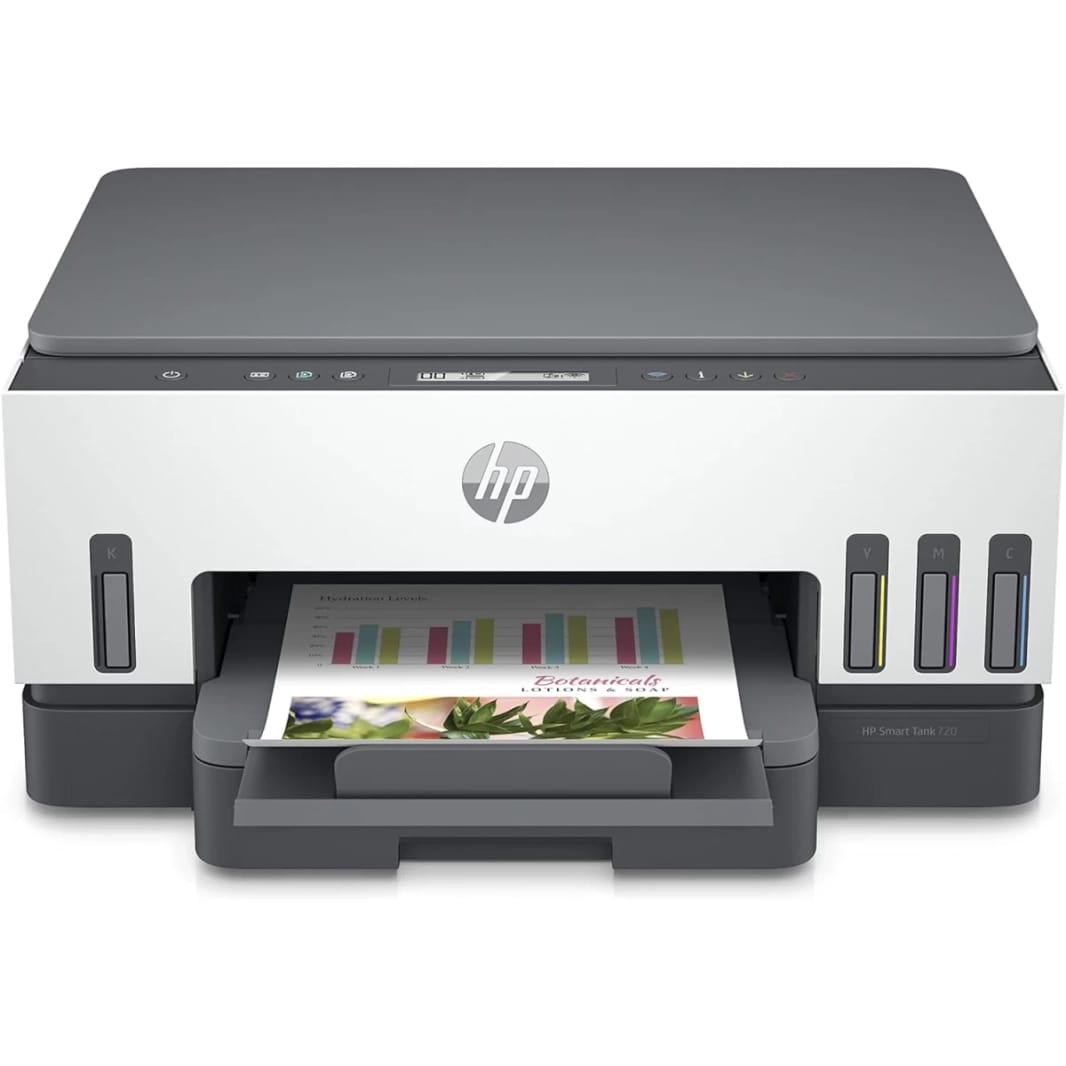 HP Smart Tank 720 WiFi Duplex Mutifunction Printer Print, Scan, Copy w/ Wireless Auto Ink & Paper Sensor ( up to 12000 Black & 8000 Colour)