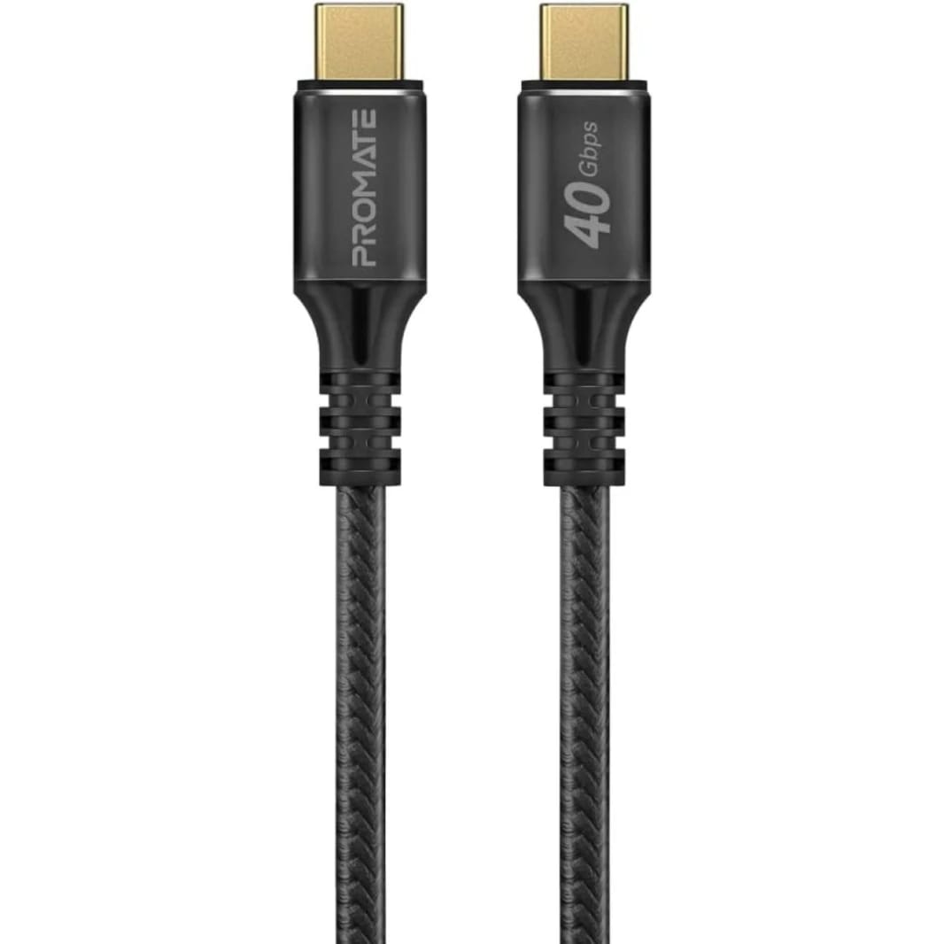 Promate PowerBolt240-2M Durable USB-C Cable Ultra-Fast 240W Power Delivery Thunderbolt 3 w/ 8K Display Nylon Braided 2M Cord & 40Gbps Transfer Speed